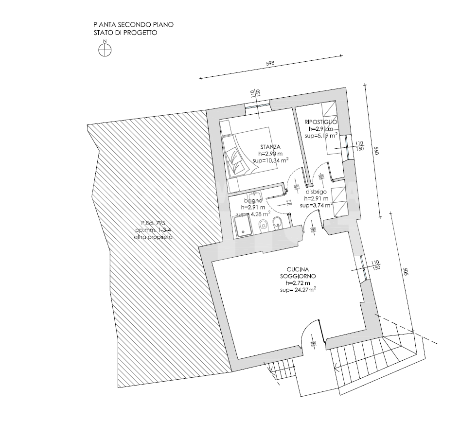 PORZIONE DI CASA con terreno di mq 700